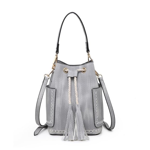 Jen & Co Handbags - Mini Bucket Bag/Light Lavender-Grey